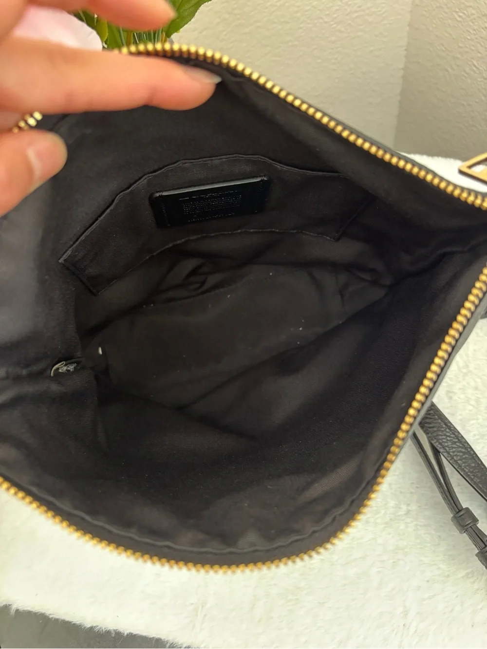 Coach Black Leather Abby Duffle Bag with Gold Hardware